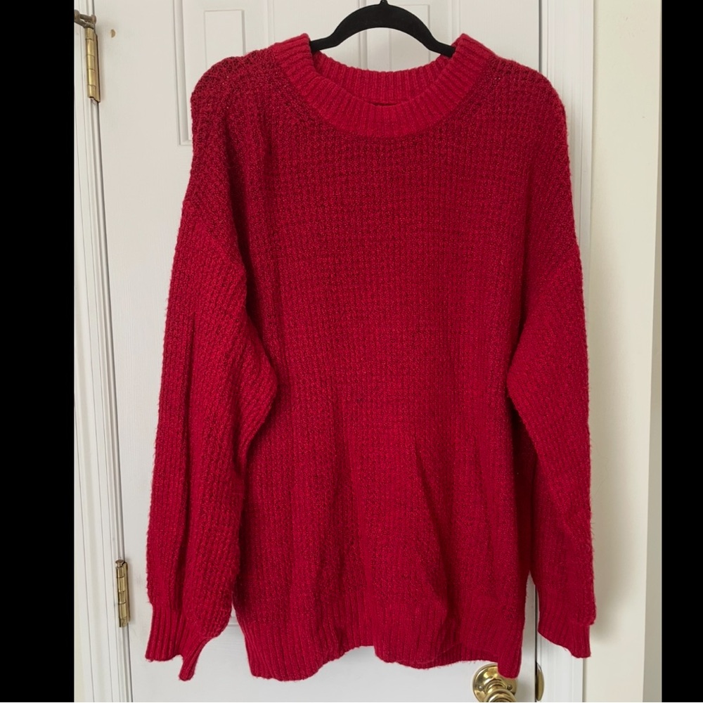 American Eagle Outfitters Vibrant Red Crew Neck Sweater